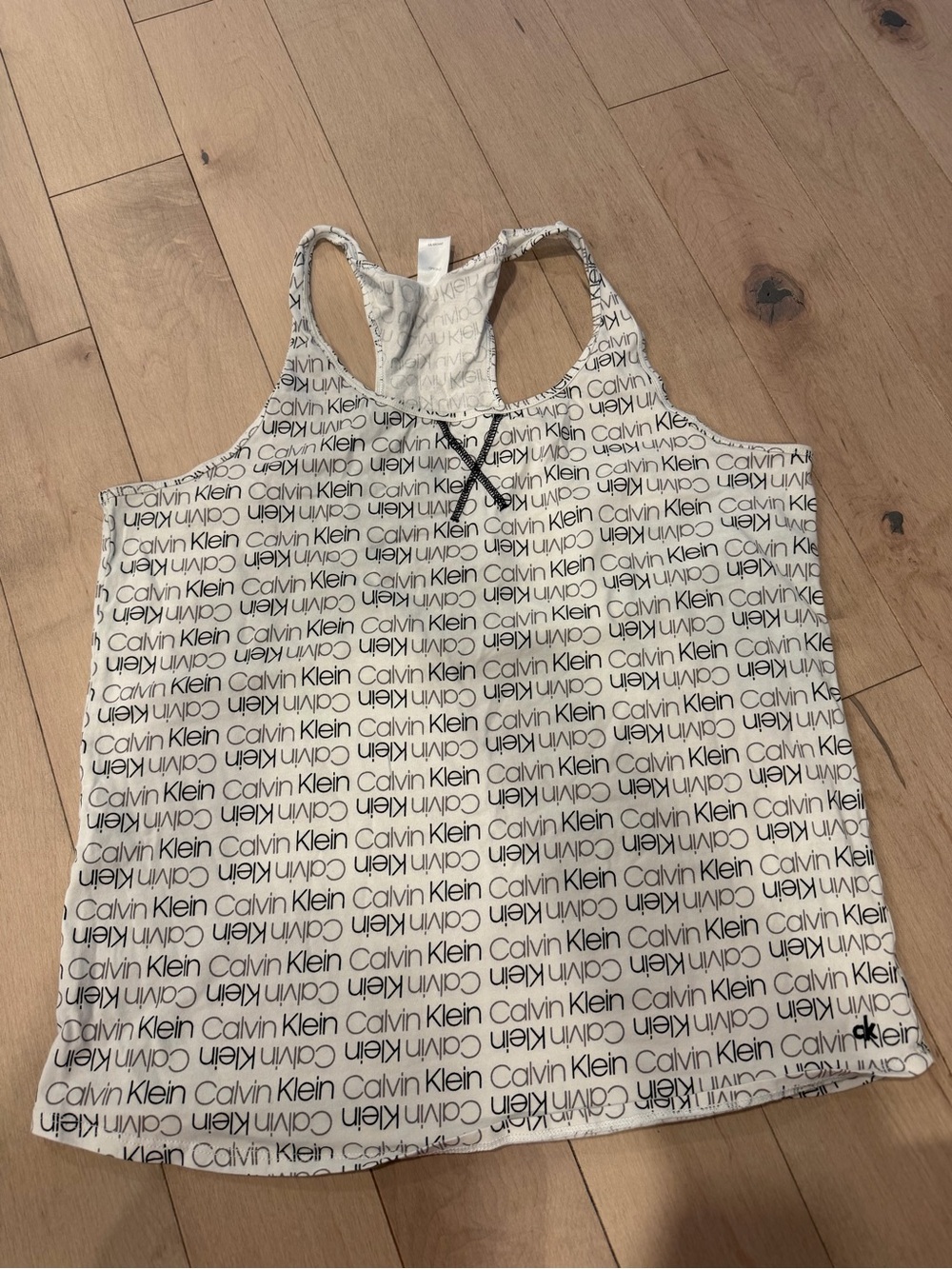 Calvin Klein Gray and Black Logo Sleepwear Tank